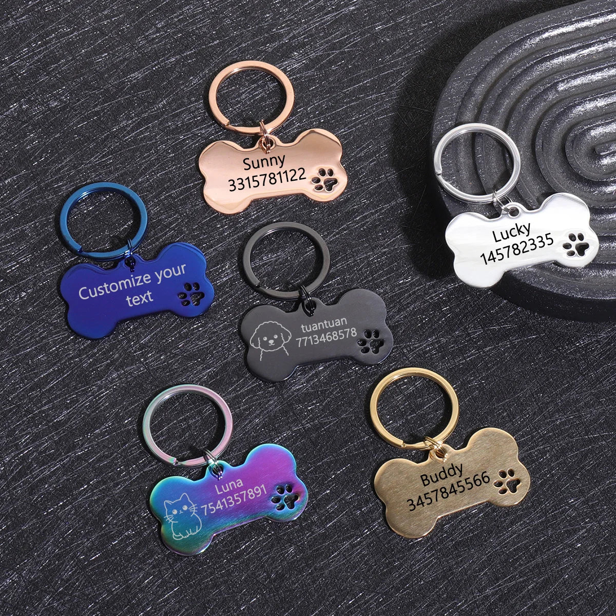 Médaille d'identification personnalisée pour chien et chat