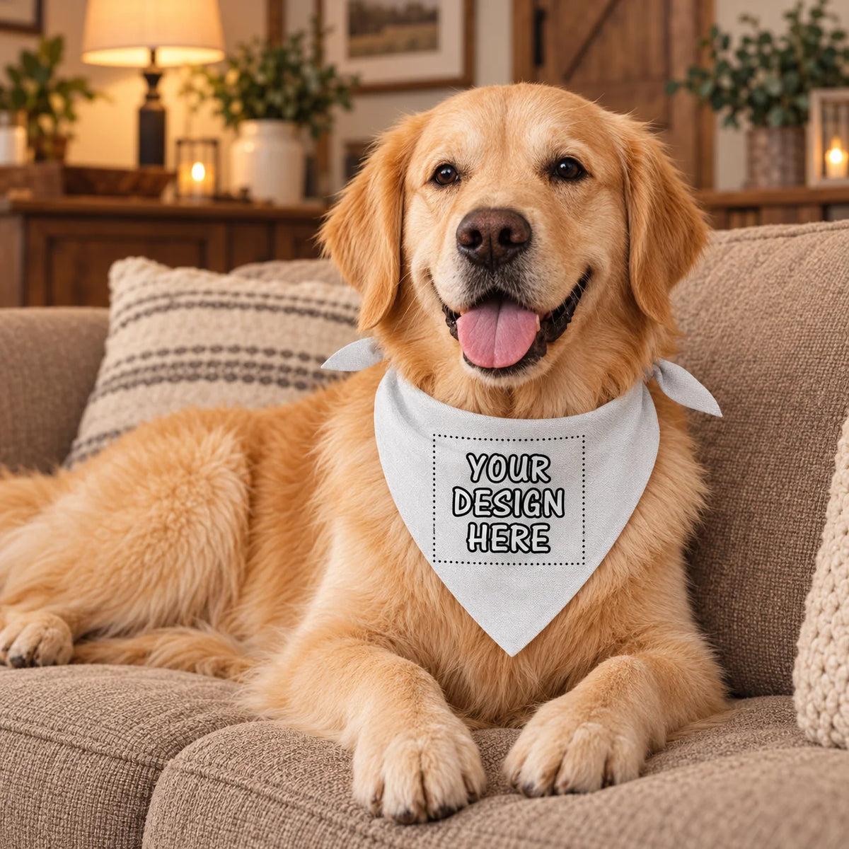 Bandana personnalisé pour chien – Foulard triangle avec texte, photo ou logo | Toutes tailles