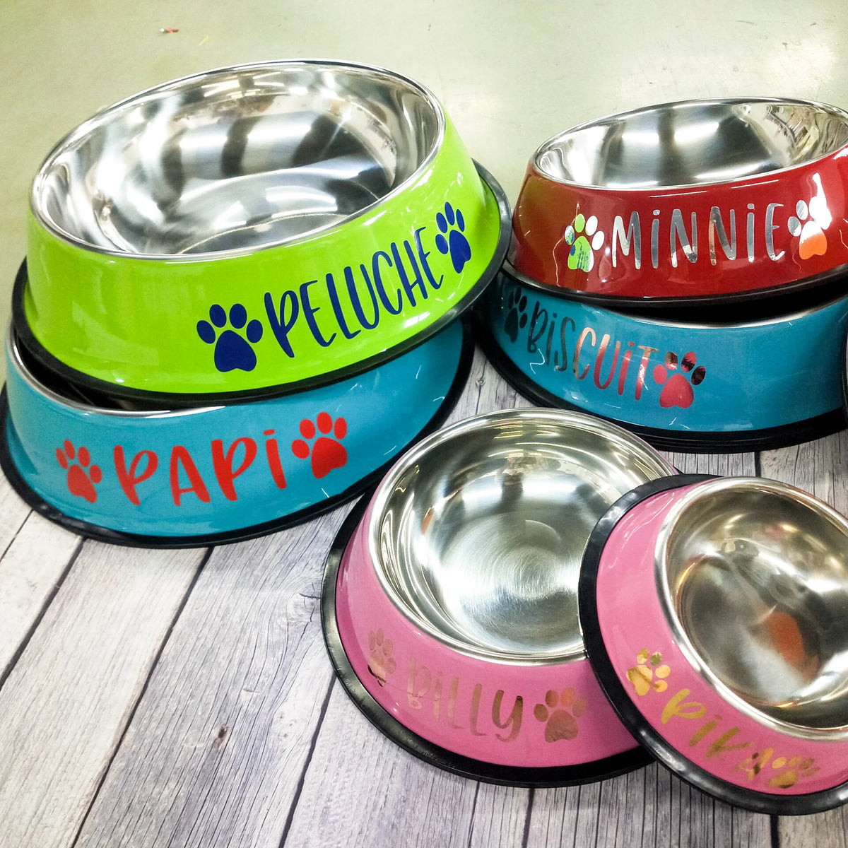 Gamelle personnalisée en inox pour chien – Prénom gravé | XS à XXL